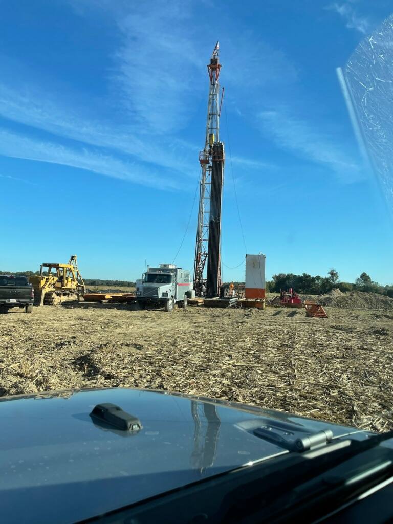 Drilling rig on a Norwood Energy location